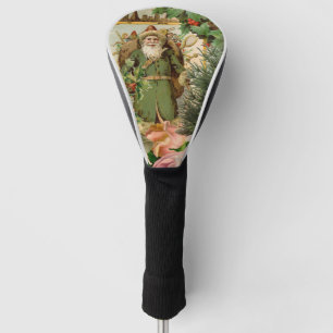 Oude Wereld Groene Kerstman Kerst Collage Antiek Golfheadcover