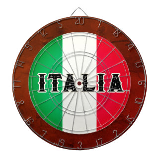 Oude Wereld ITALIA VLAG Roestbruine Rand Dartbord