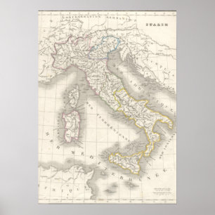  oude wereld Italië kaart Italiaanse voetballen Poster