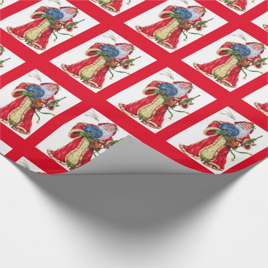 Oude Wereld Kerstman inpakpapier (Hoek)
