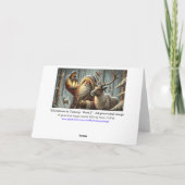 Oude Wereld Kerstman Lantaarn Elf Rendieren Vogels Feestdagen Kaart (Achterkant)