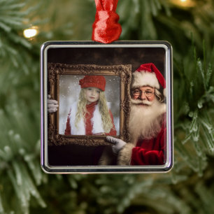 Oude Wereld Kerstman   Uw foto toevoegen   Luxe Ke Metalen Ornament