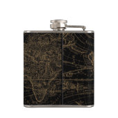 Oude Wereld Nautical Anchor Monogram Black Heupfles (Achterkant)