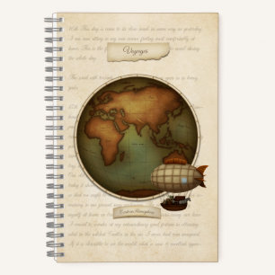 Oude Wereld Nieuwe Wereldkaarten Custom Steampunk Notitieboek