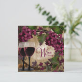 Oude Wereld  Rode Groene Druiven Wijnproeverij Kaart (Staand voorkant)