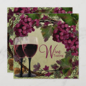 Oude Wereld Rode Groene Druiven Wijnproeverij Kaart (Voorkant / Achterkant)