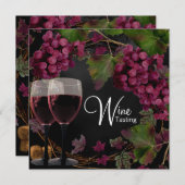 Oude Wereld Rode Groene Druiven Wijnproeverij Kaart (Voorkant / Achterkant)