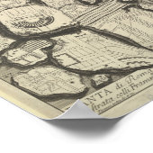 Oude Wereld  Romeinse Kaart Tekening Poster (Hoek)