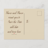 Oude Wereld Save the Date Aankondigingskaart (Achterkant)