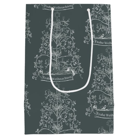 Oude Wereld Traditionele Kerstmis Medium Cadeauzakje (Achterkant)