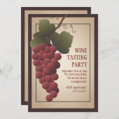 Oude Wereld Tuscan Grapevine Wine Tasting Party Kaart (Voorkant / Achterkant)