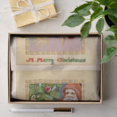 Oude Wereld Vader Kerstmis en Versierde Boom Tissuepapier (Geschenk)