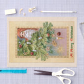 Oude Wereld Vader Kerstmis en Versierde Boom Tissuepapier (Craft)