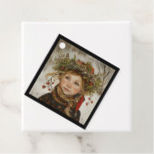 Oude Wereld Winter Kind Bedankjes Labels (In situ)