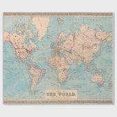 Oude Wereldkaart (1876) Cadeaupapier (Vlak)