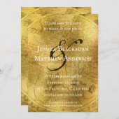  Oude Wereldkaart Antiek  goud Save The Date (Voorkant / Achterkant)