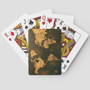 Oude Wereldkaart Antieke Cartografie Kunst Pokerkaarten
