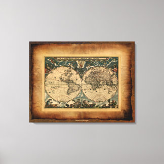 Oude Wereldkaart Art Poster Canvas Afdruk