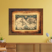 Oude Wereldkaart Art Poster Canvas Afdruk (Insitu (Woonkamer))