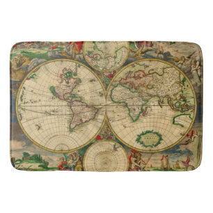 oude wereldkaart badmat