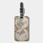 Oude Wereldkaart Bagagelabel (Voorkant verticaal)