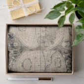  Oude Wereldkaart Beige Tissuepapier (Geschenk)