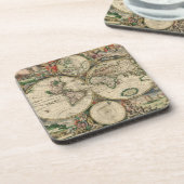 Oude Wereldkaart Bier Onderzetter (Linkerzijde)