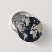 Oude Wereldkaart blauw Ronde Button 3,2 Cm (Voorkant /achterkant)