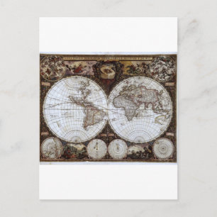 Oude Wereldkaart Briefkaart
