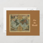 Oude Wereldkaart cadeaus Briefkaart (Voorkant / Achterkant)