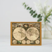Oude Wereldkaart cadeaus Briefkaart (Staand voorkant)