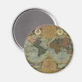 Oude Wereldkaart cadeaus Magneet (Voorkant / Achterkant)