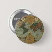 Oude Wereldkaart cadeaus Ronde Button 5,7 Cm (Voorkant /achterkant)