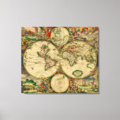  oude Wereldkaart Canvas Afdruk (Voorkant)