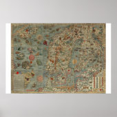 Oude Wereldkaart "Carta Marina" Poster (Voorkant)