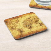 Oude Wereldkaart  Cork Onderzetters (Linkerzijde)