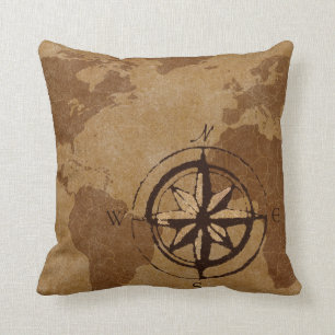 Oude Wereldkaart Decor Pillow Kussen