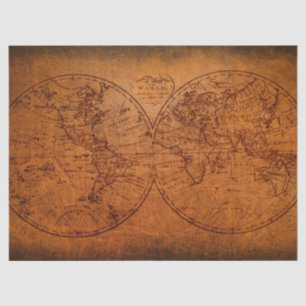 Oude Wereldkaart Klassiek Rustisch Ontwerp Tissuepapier