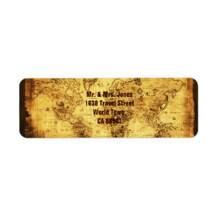 Oude Wereldkaart labels