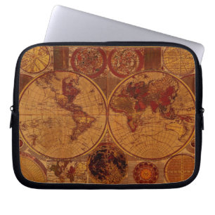 oude Wereldkaart laptop hoes