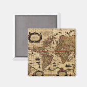 Oude Wereldkaart magneet (Voorkant / Achterkant)