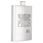 Oude Wereldkaart met monogram Heupfles (Rechts)