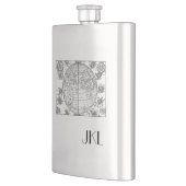 Oude Wereldkaart met monogram Heupfles (Links)