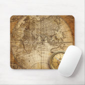 Oude Wereldkaart Mousepad Muismat (Met muis)