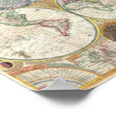  oude wereldkaart poster (Hoek)