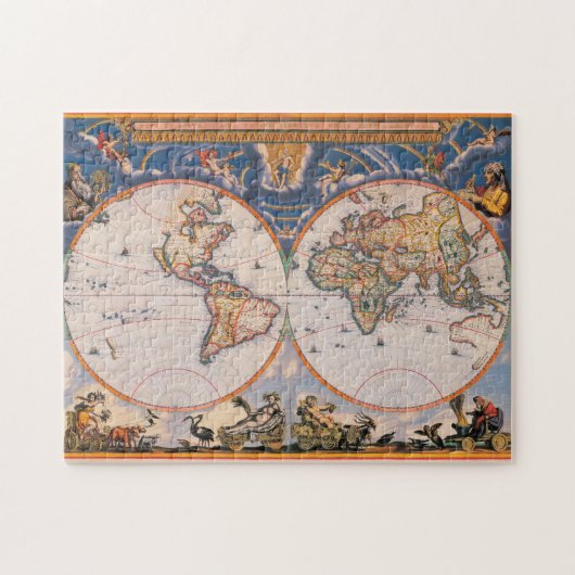 Oude Wereldkaart Puzzle #1 Legpuzzel (Horizontaal)