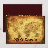 Oude Wereldkaart Uitnodiging Kaarten (Voorkant / Achterkant)