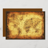 Oude Wereldkaart Uitnodiging Kaarten (Voorkant / Achterkant)