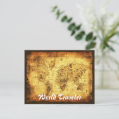 Oude Wereldkaart Uitnodiging Kaarten (Staand voorkant)