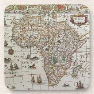 Oude Wereldkaart van Afrika, circa 1635 Drankjes Onderzetter